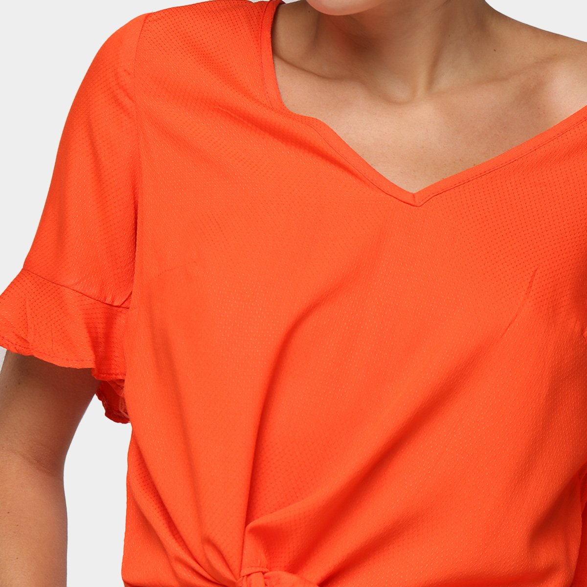 Blusa Mercatto Cropped Com Amarração Feminina