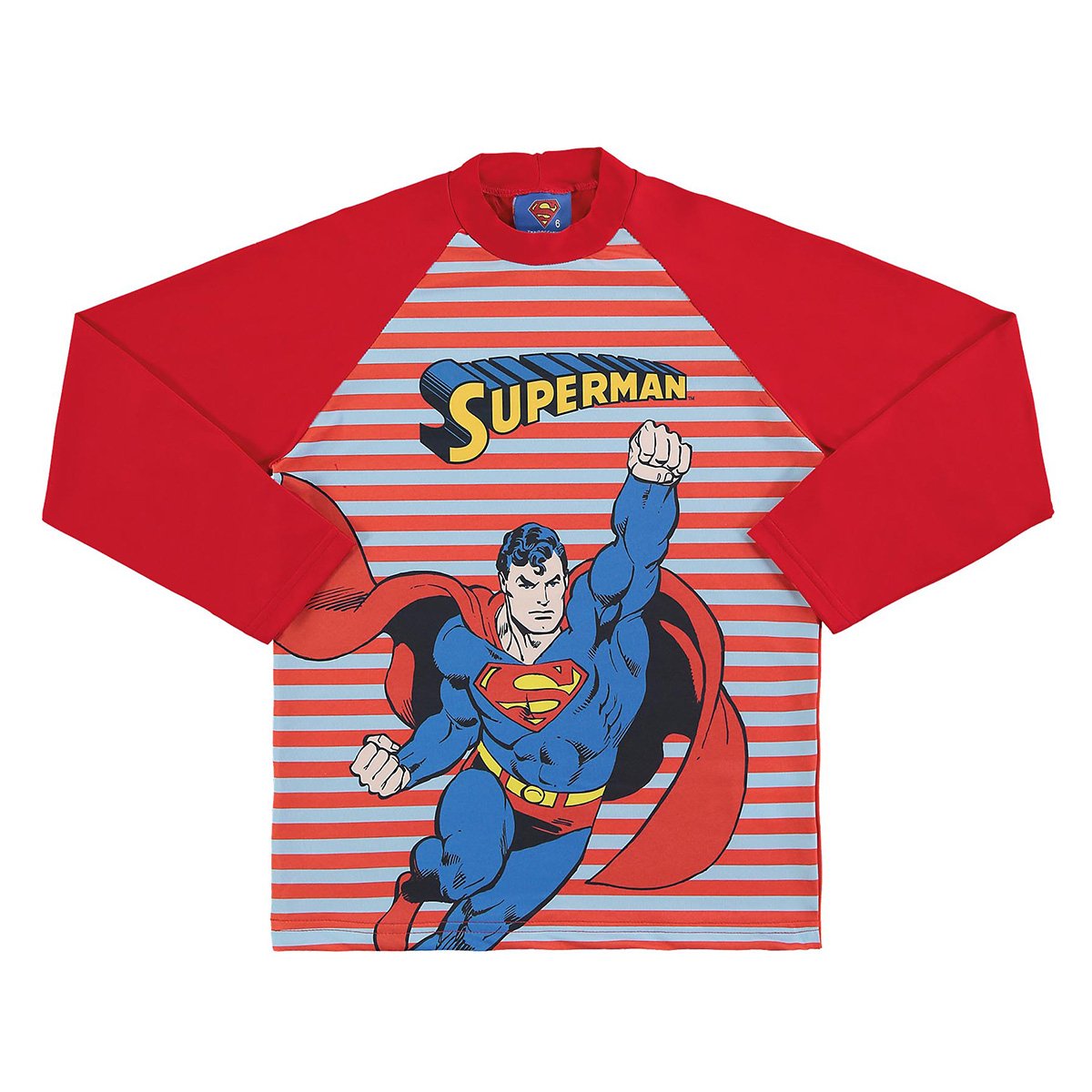 Camiseta Bebê Marlan Proteção UV Superman Manga Longa Masculina