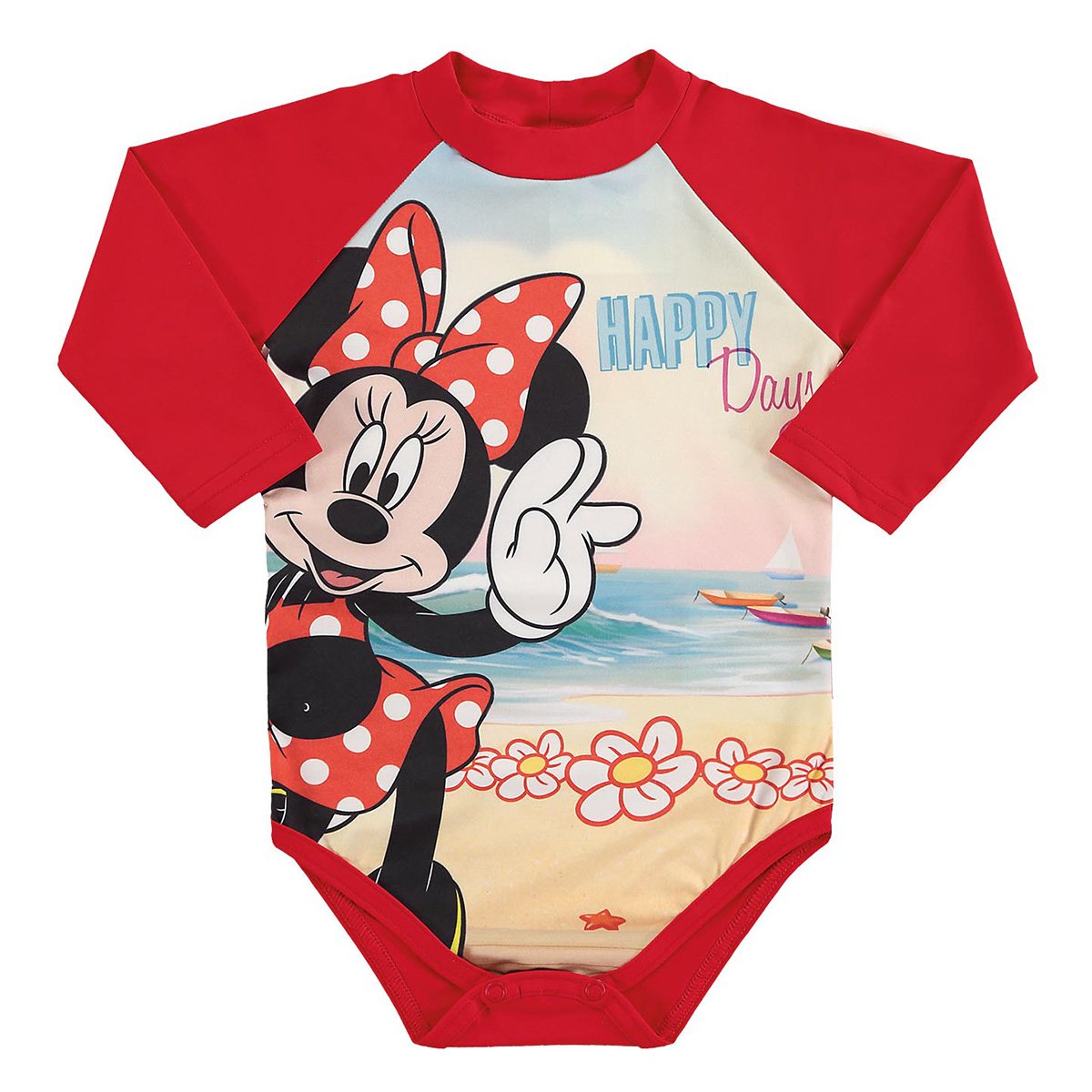 Maiô Bebê Marlan Body Proteção UV Disney Minnie Manga Longa