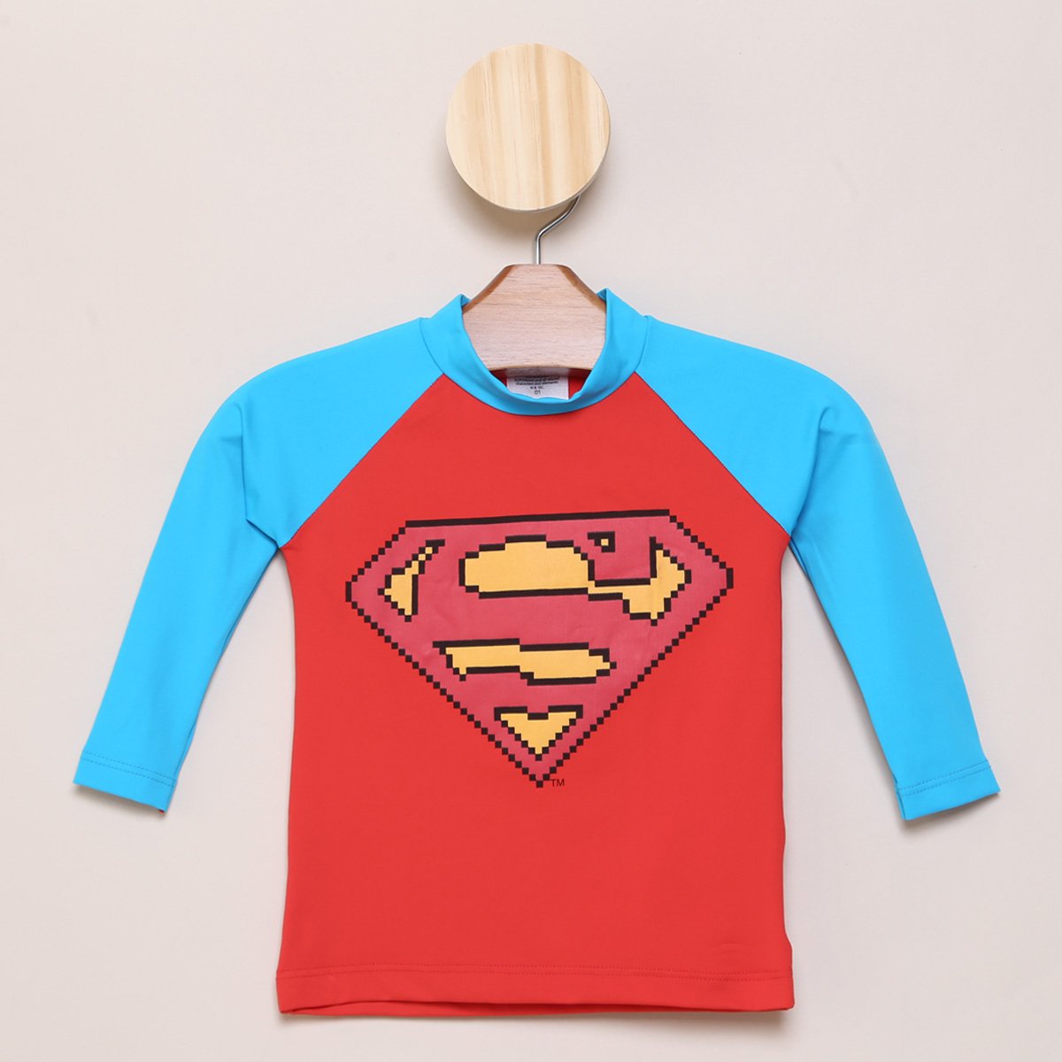 Camiseta Infantil Marlan Super-Homem UV 50+ Manga Longa Masculina