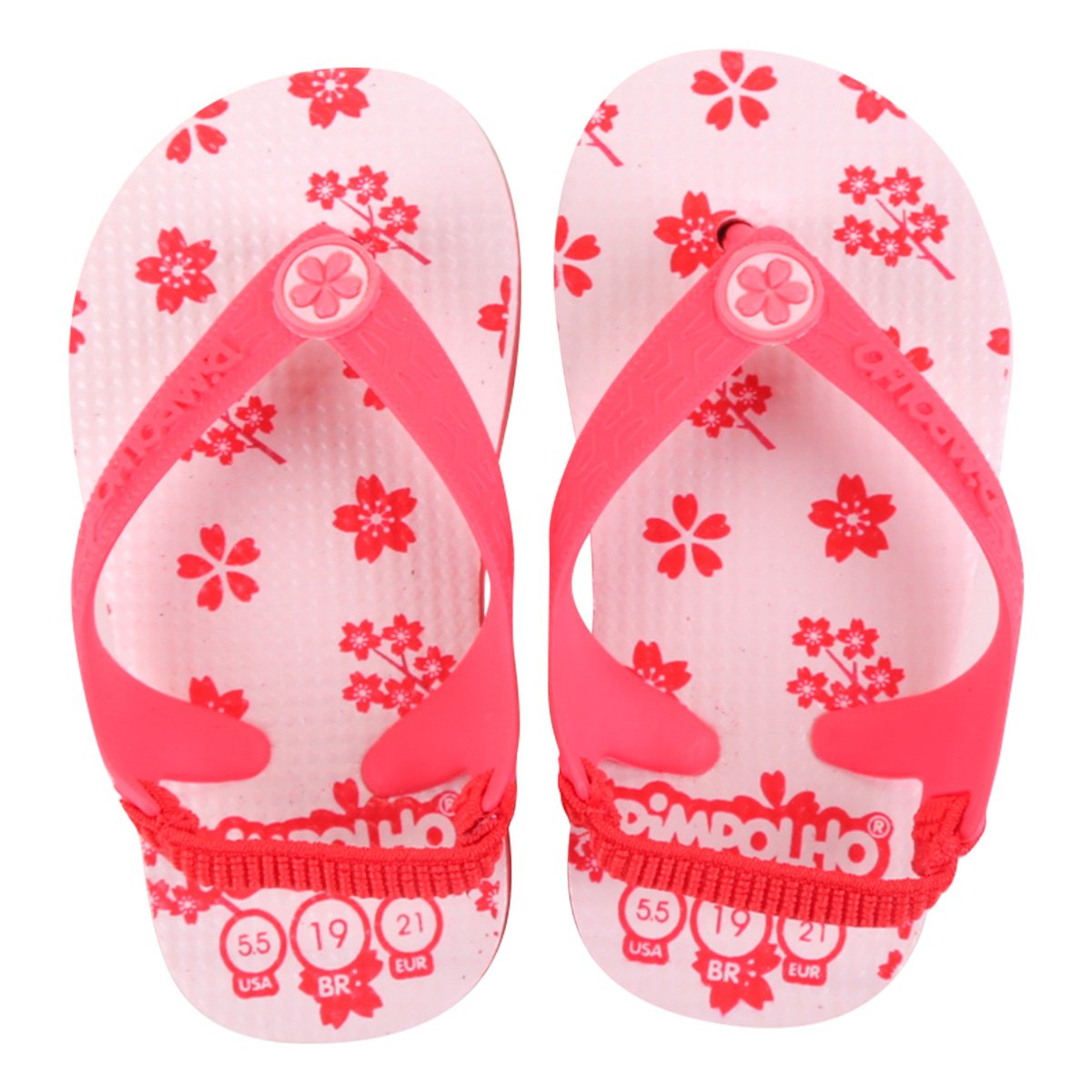 Chinelo Bebê Pimpolho Flores Feminino