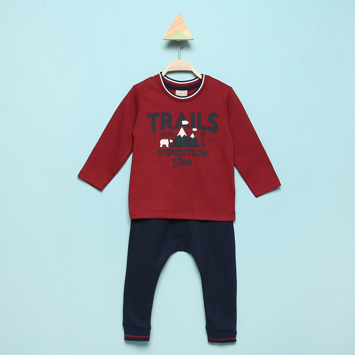 Conjunto Bebê Milon Trails Camiseta Manga Longa + Calça Moletom Masculino