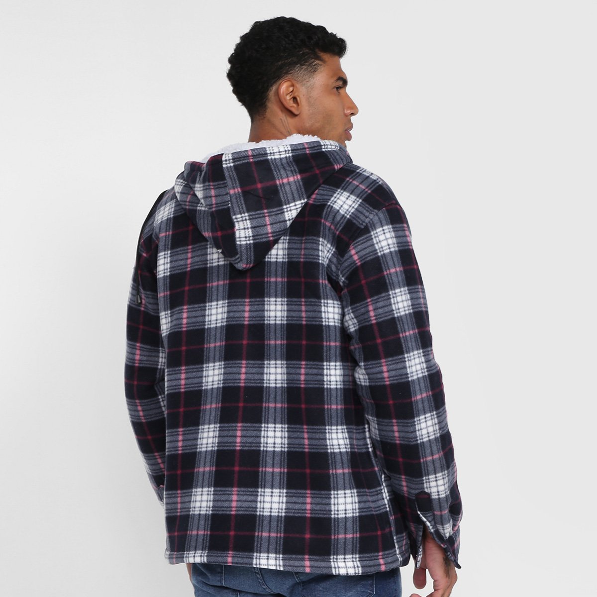 Jaqueta Xadrez Black River Com Capuz Masculina