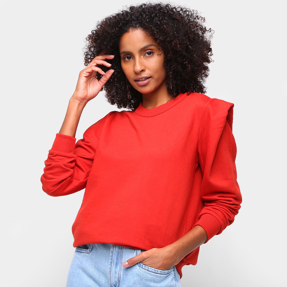 Moletom Colcci Liso Manga Estruturada Feminino