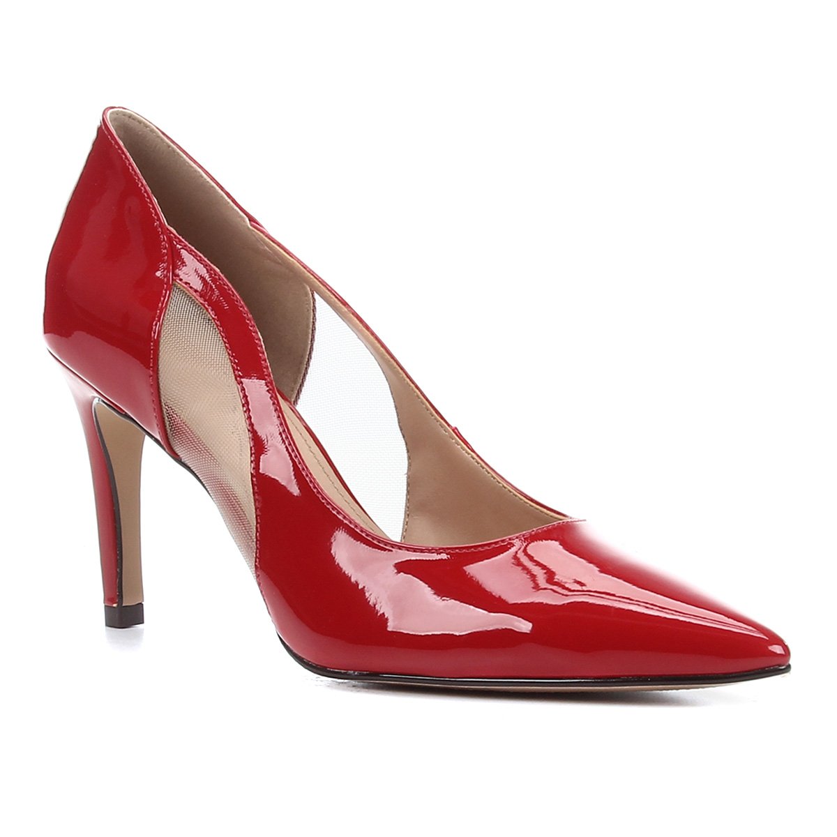 Scarpin Shoestock Salto Alto Verniz Tela