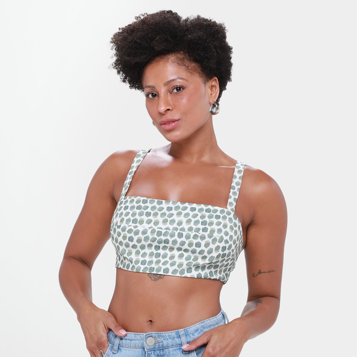 Top Animale Jeans Amarração Feminino