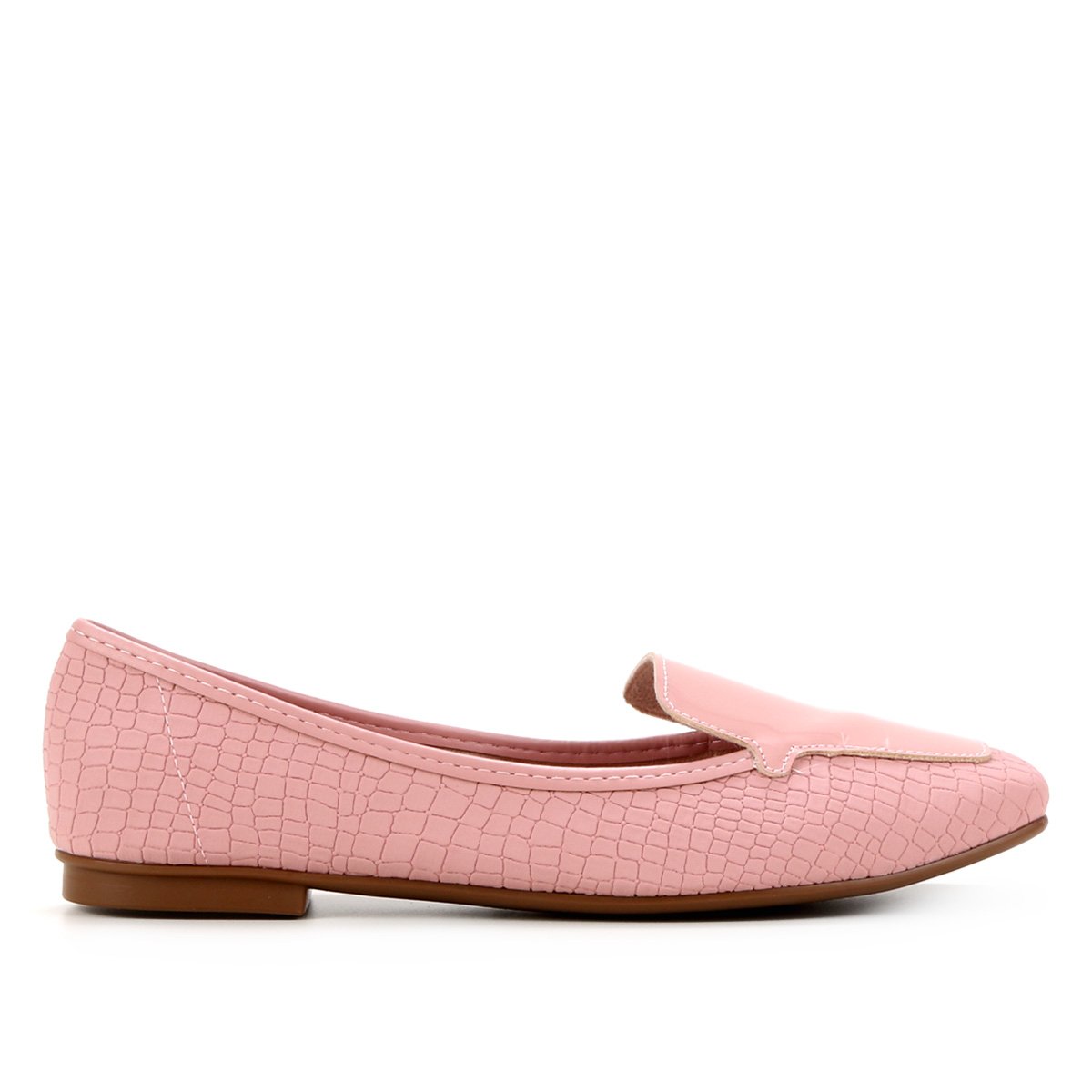 Mocassim Moleca Croco Verniz Feminino