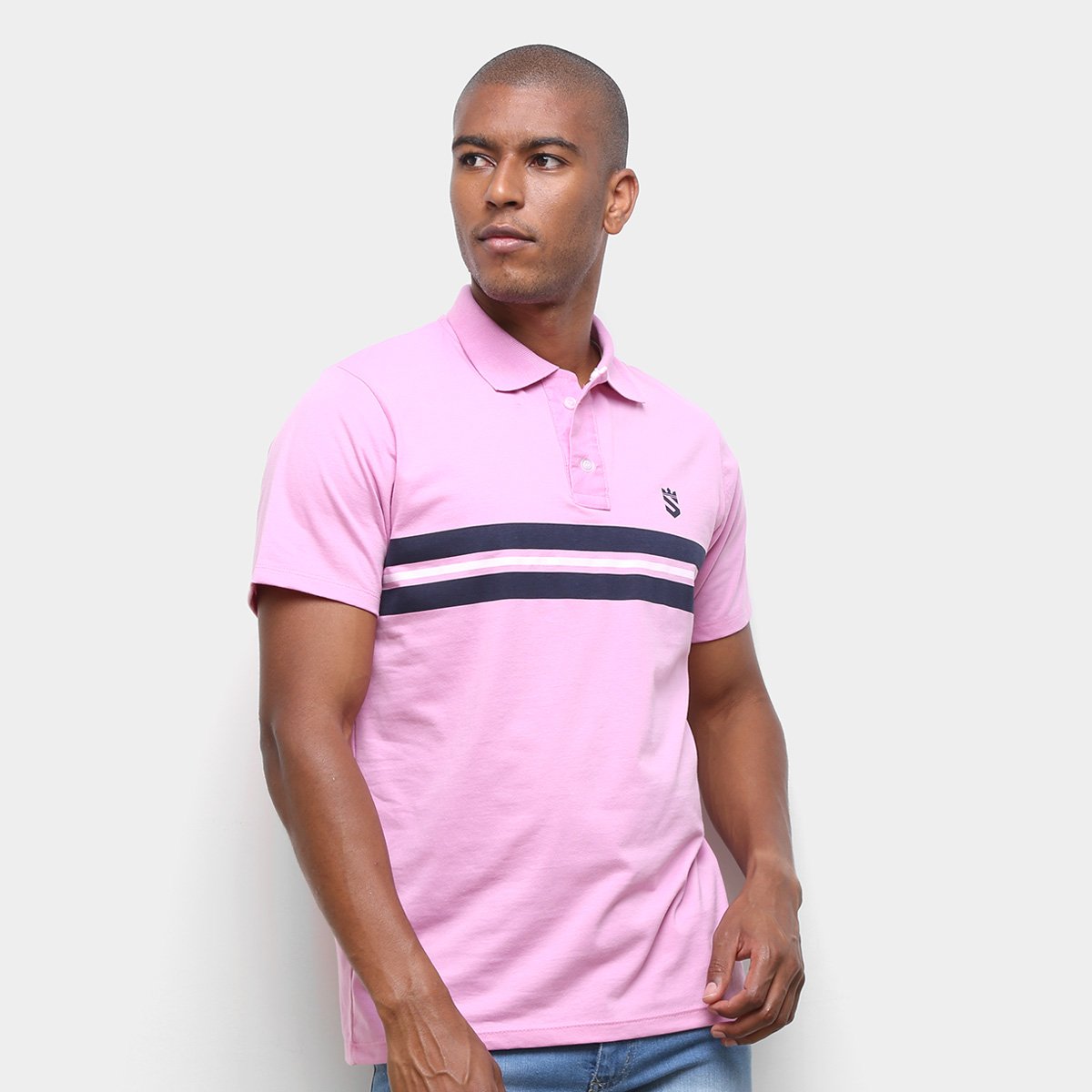 Camisa Polo Suburban Faixa Listra Masculina