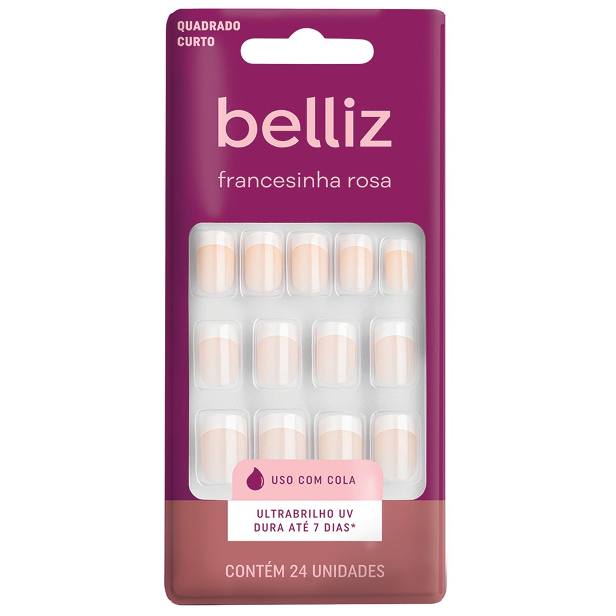 Unhas Postiças Belliz Francesinha Rosa