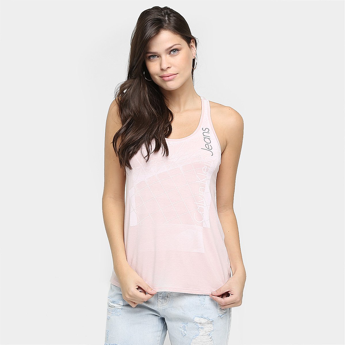 Regata Calvin Klein Jeans Estampada Decote Nadador