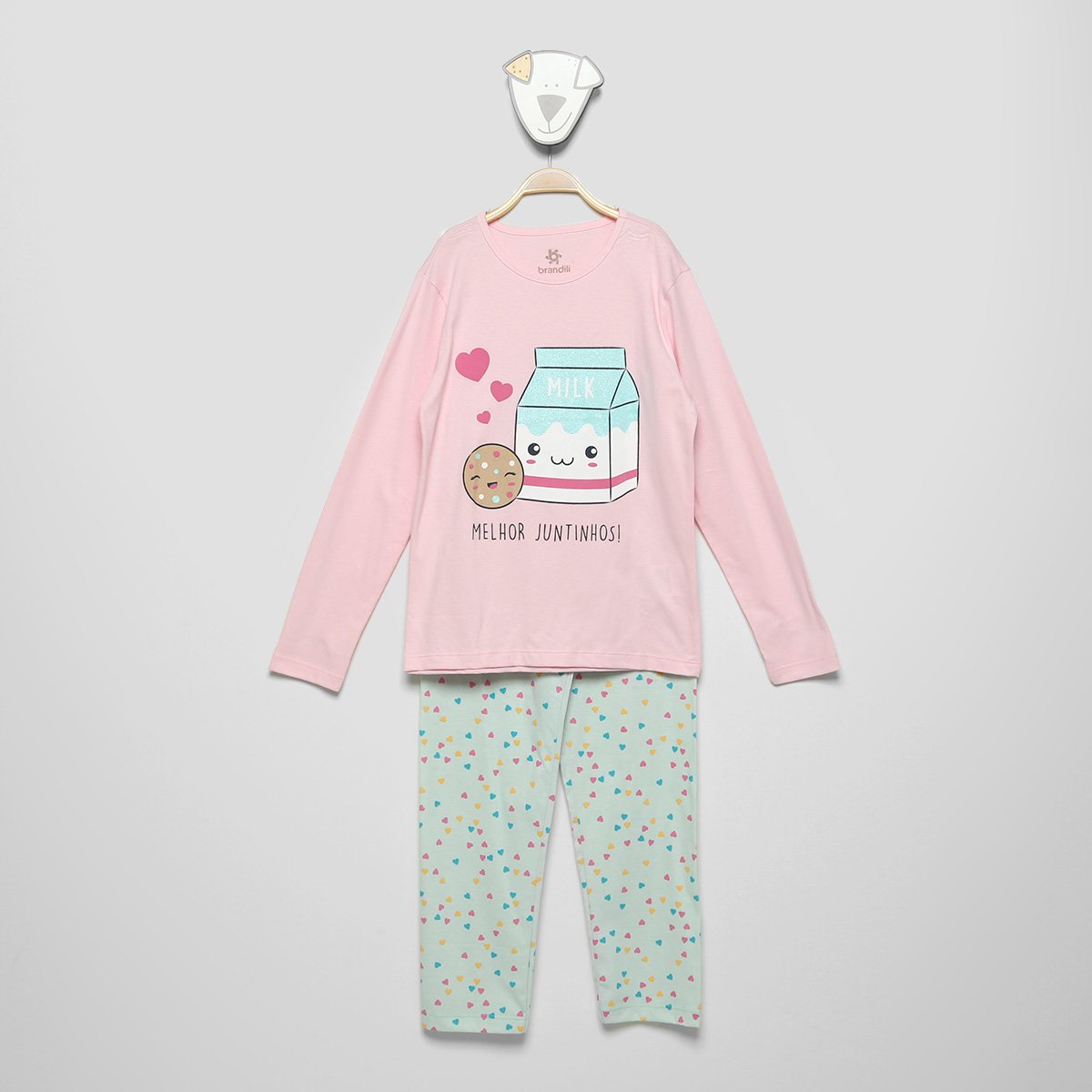 Pijama Infantil Brandili Estampado Longo Feminino