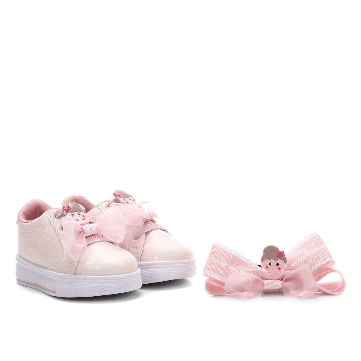 Tênis Infantil Tininha Bailarina + Laço de Cabelo Feminino