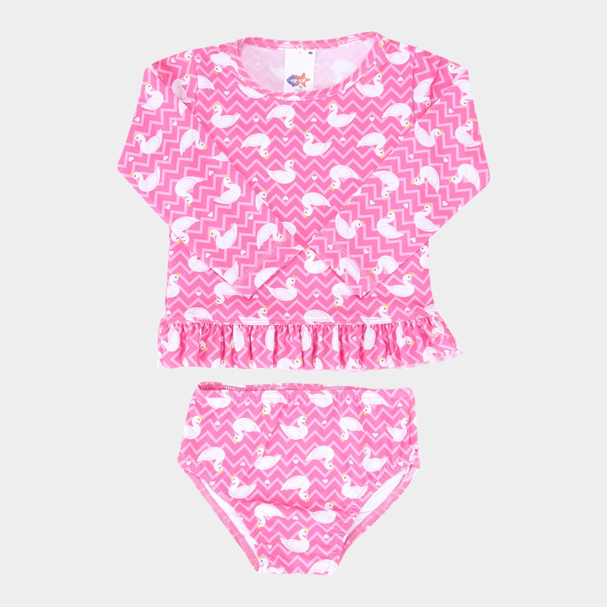 Conjunto Praia Bebe Tip Top Patinhos Manga Longa Feminino