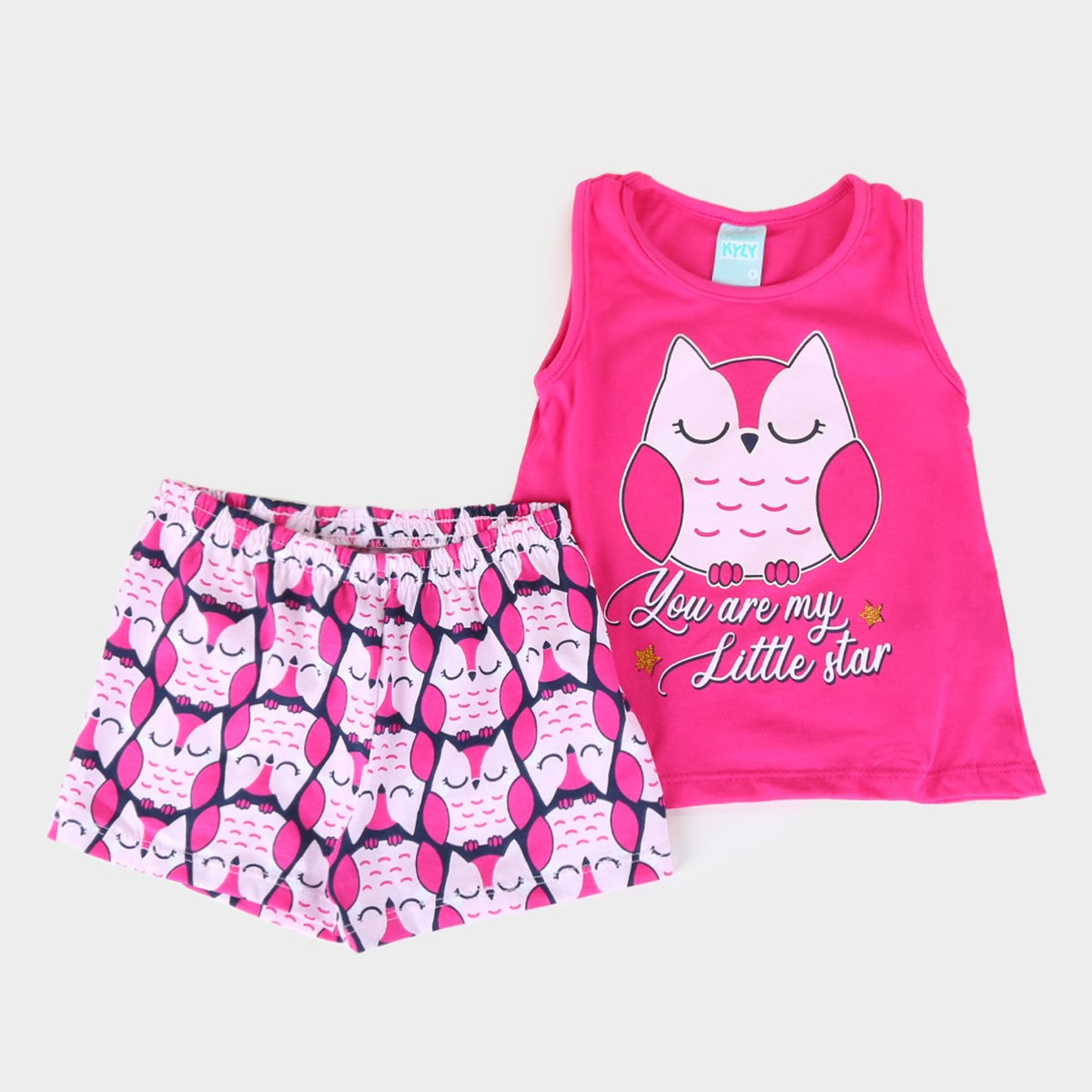 Pijama Infantil Kyly Corujinha Brilha no Escuro Feminino