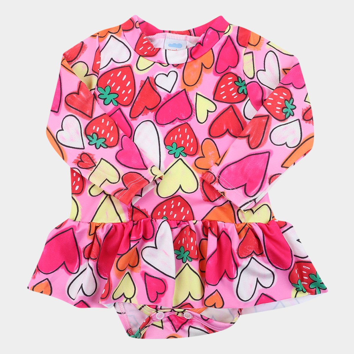 Body de Praia Infantil Marlan C/ Sainha UV 50+ Manga Longa Feminino