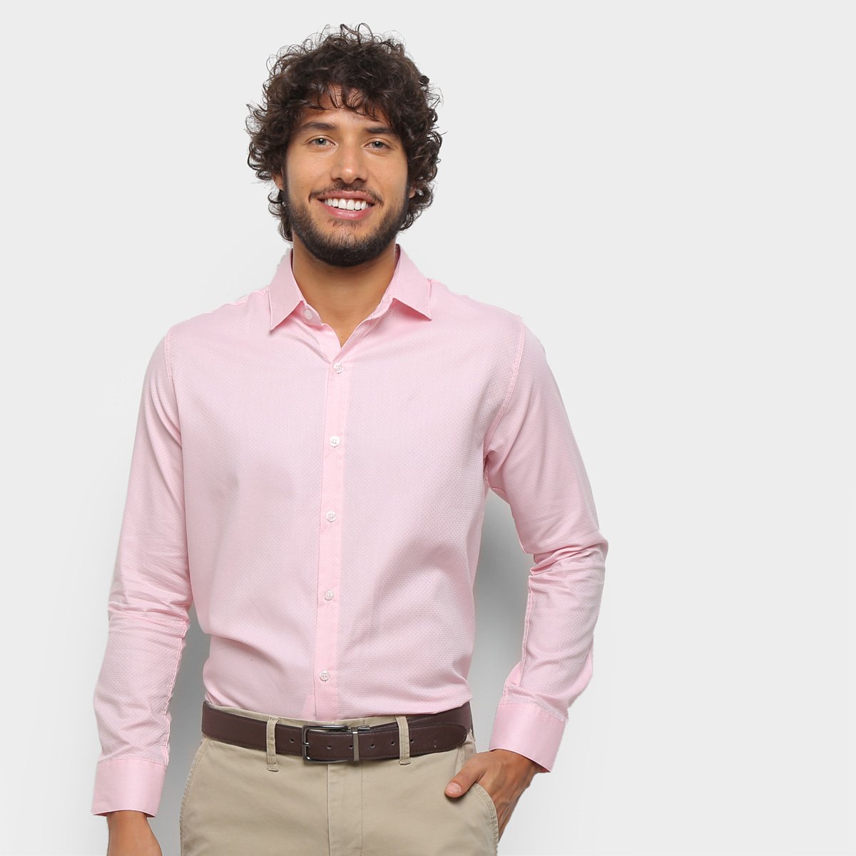 Camisa Social Manga Longa Milano Geométrico Masculina
