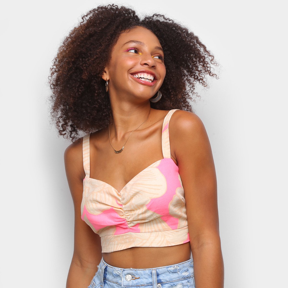 Top Farm Floral Praiano Feminino