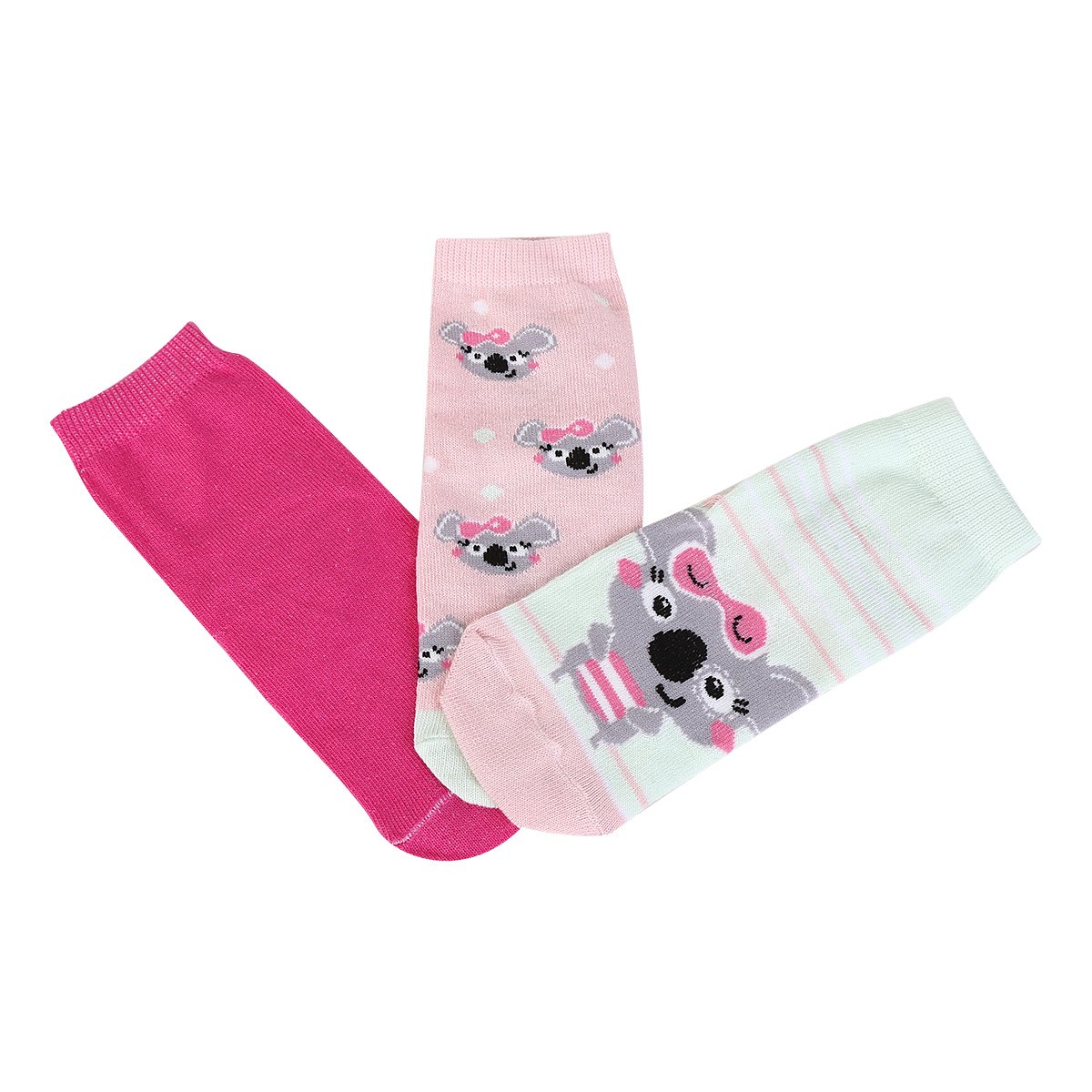 Kit Meia Soquete Infantil Cia Da Meia 3 Pares