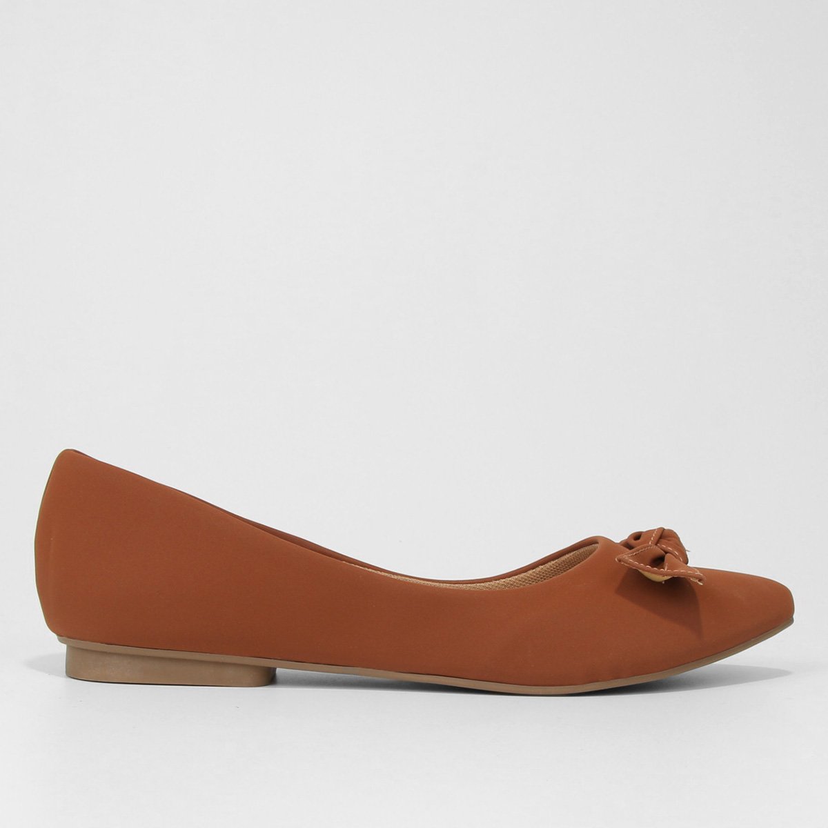 Sapatilha Griffe Nobuck Laço Bico Fino Feminina