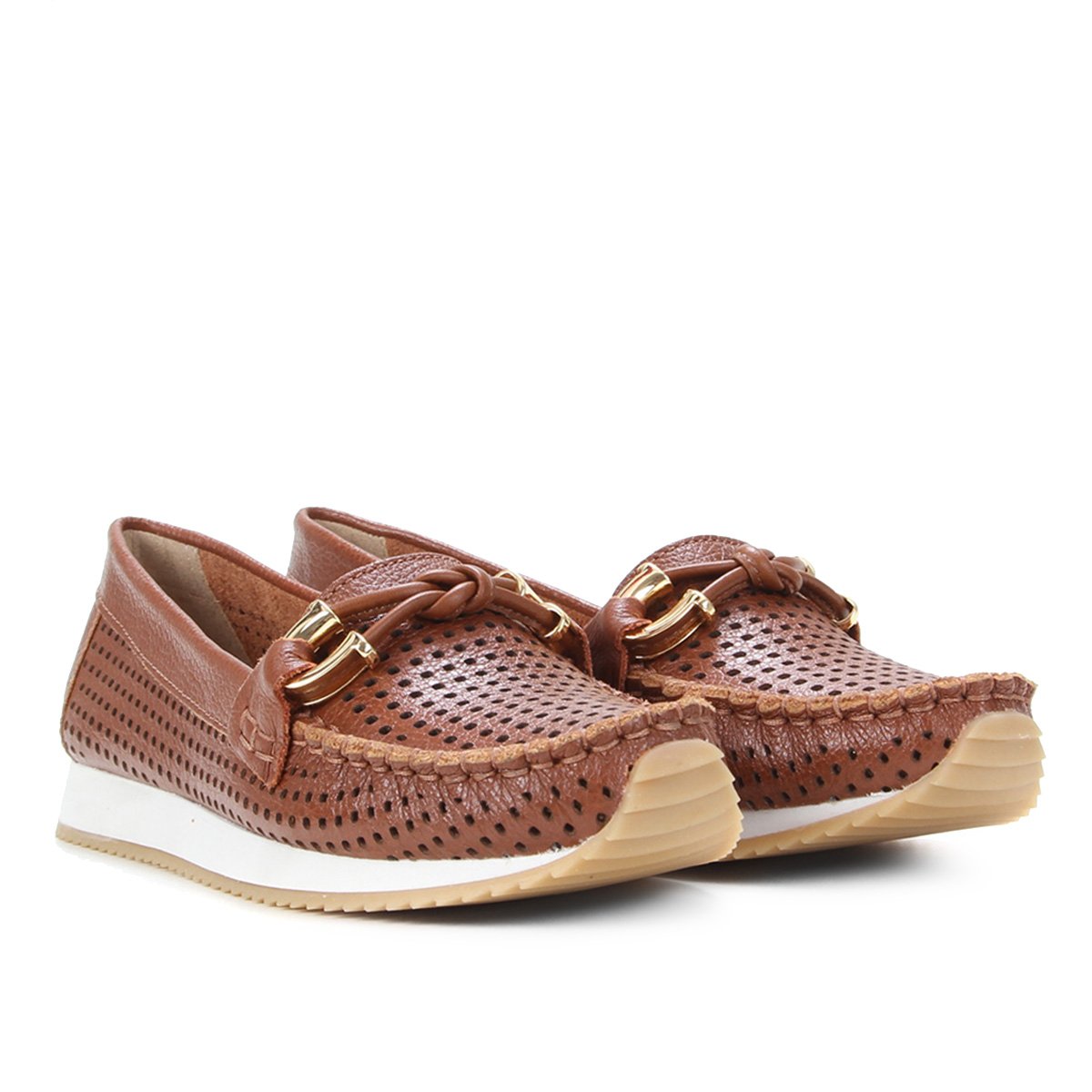 Mocassim Couro Luz da Lua Laser Feminino