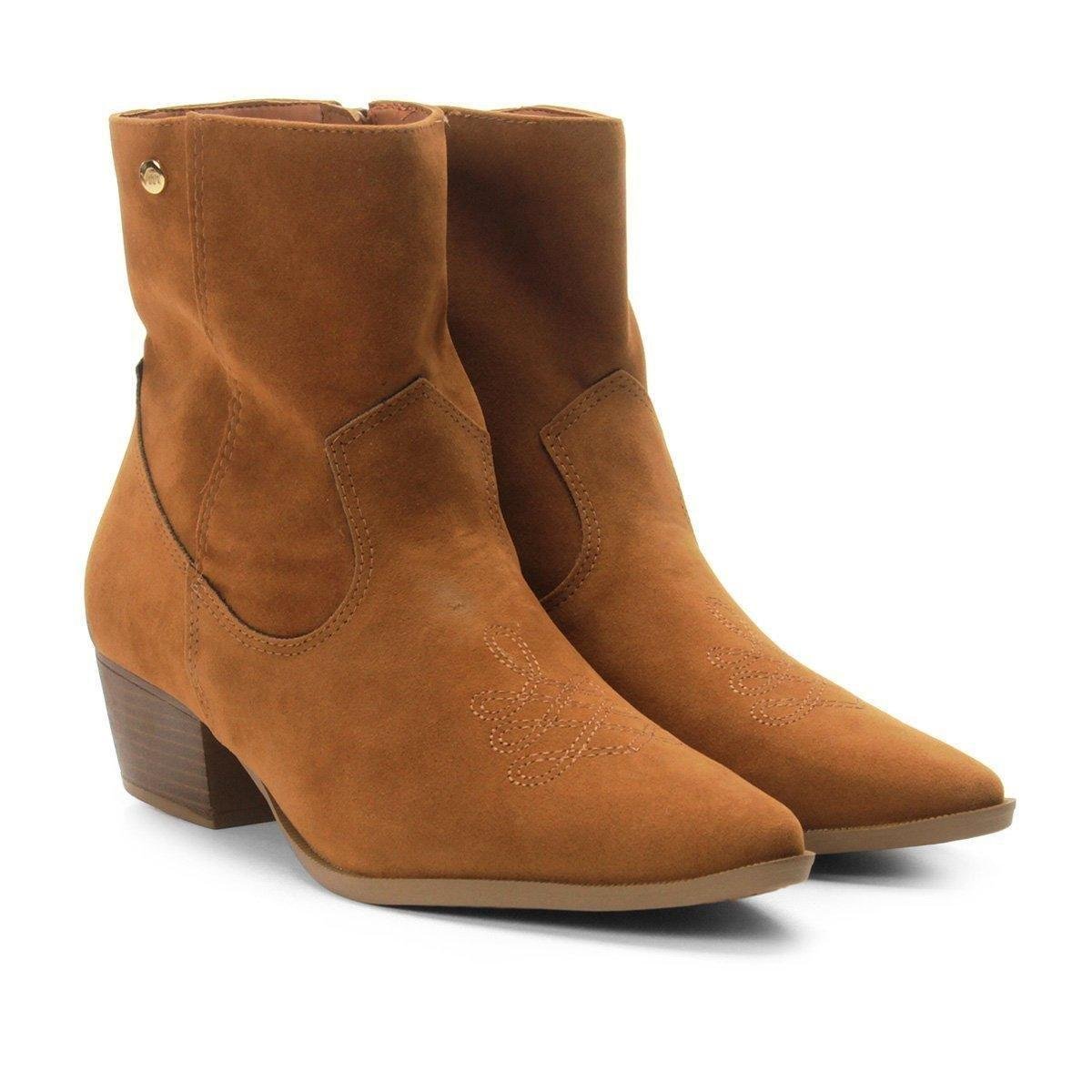 Bota Country Via Marte Western Detalhe Bordado Feminina