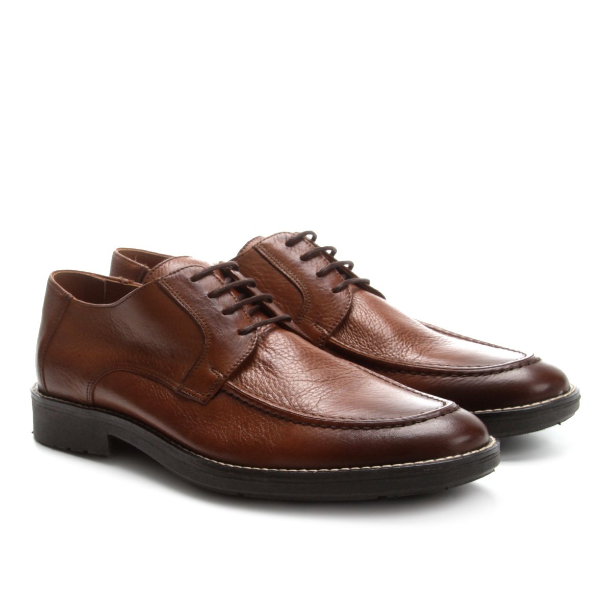 Sapato Casual Couro Shoestock Solado de Borracha Masculino