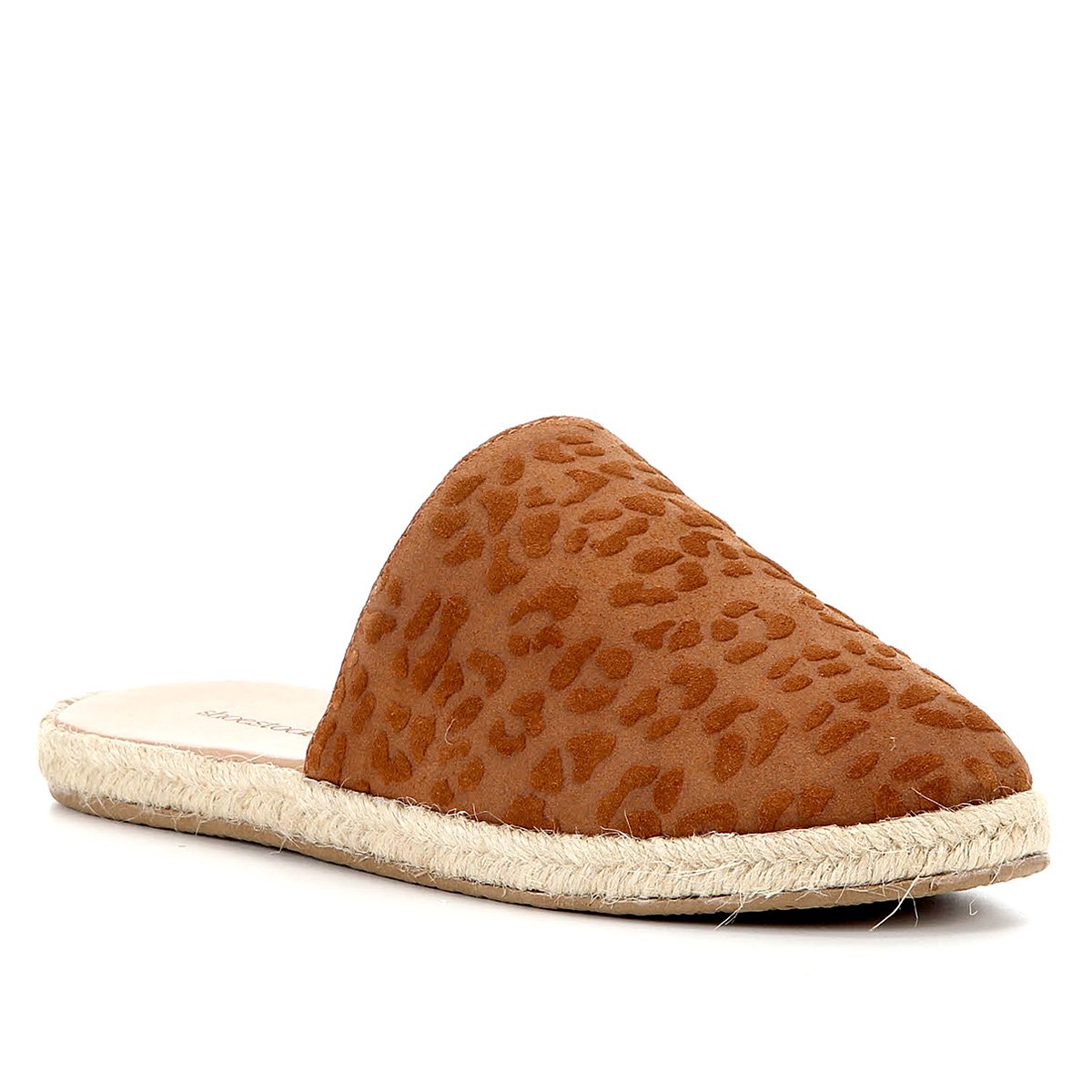 Mule Couro Shoestock Camurça Animal Print Corda