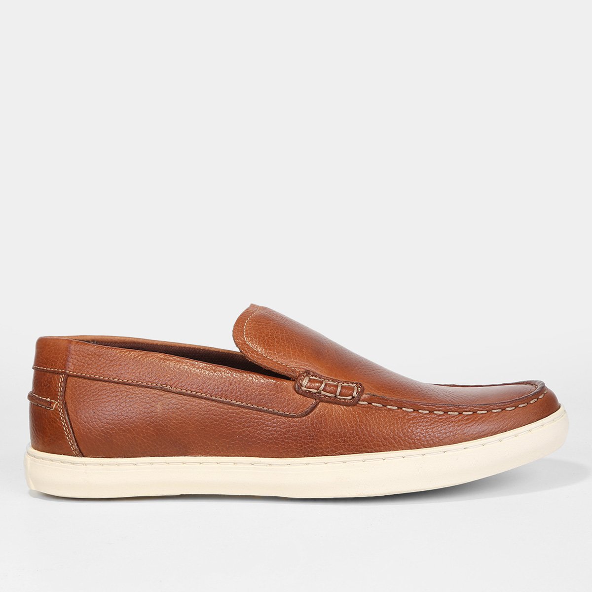 Mocassim Couro Shoestock Liso Masculino