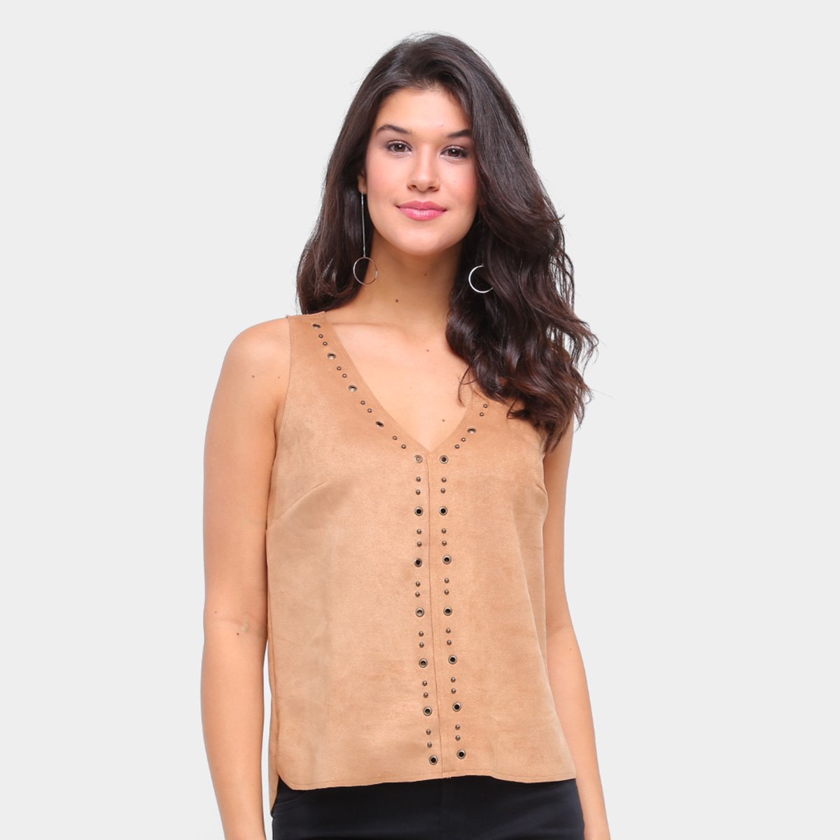Blusa Morena Rosa Decote V Cavada Bordada Feminina