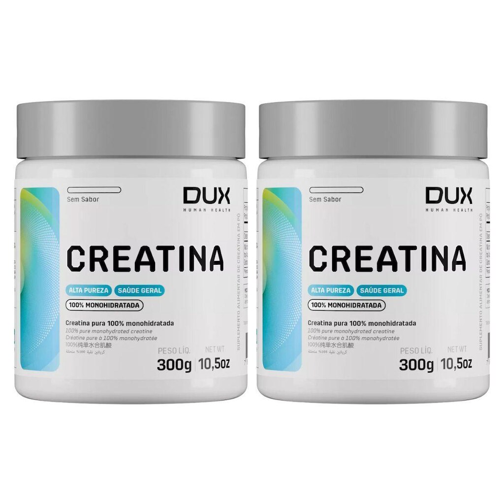 2 Creatina Dux Monohidratada De 300g 100% Pura + Força 2 Und