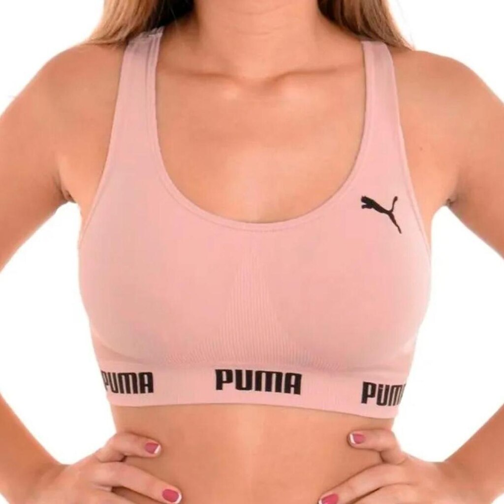2 Tops Microfibra Puma S/ Costura C/Costa Y Busto Anatômico
