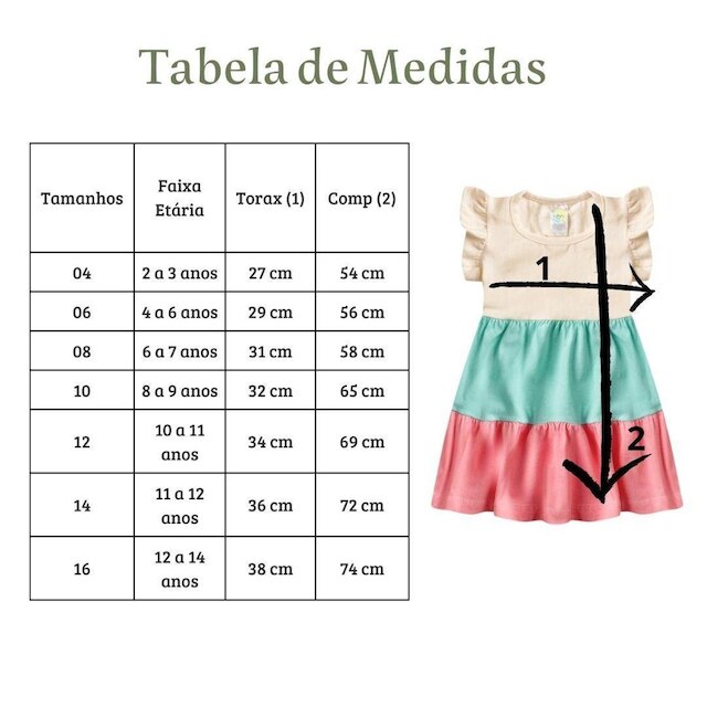 2 Vestido Verão Menina Rodado 3 Marias Roupa criança Infantil Algodão + Cotton Babado Frizado