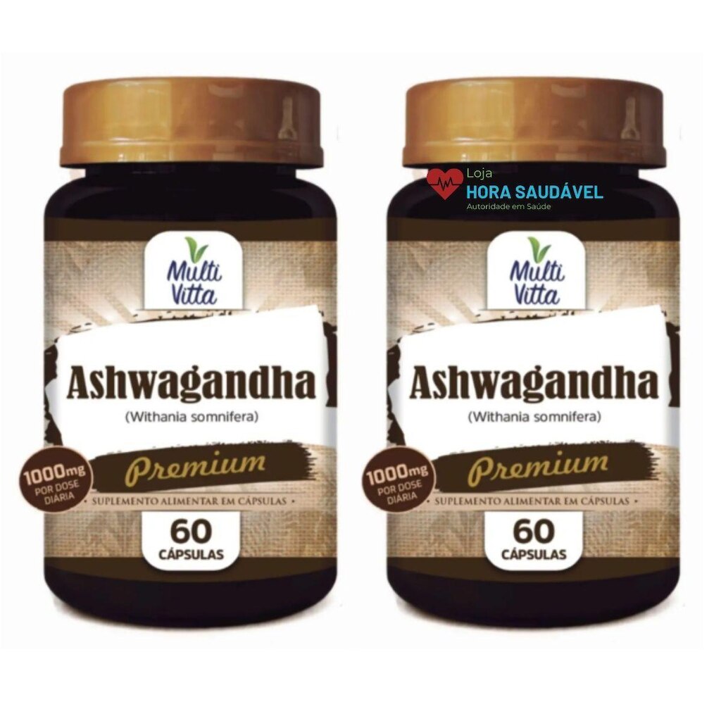 2 X Ginseng Indiano Multivitta 1000mg Pote 60 Capsulas Original