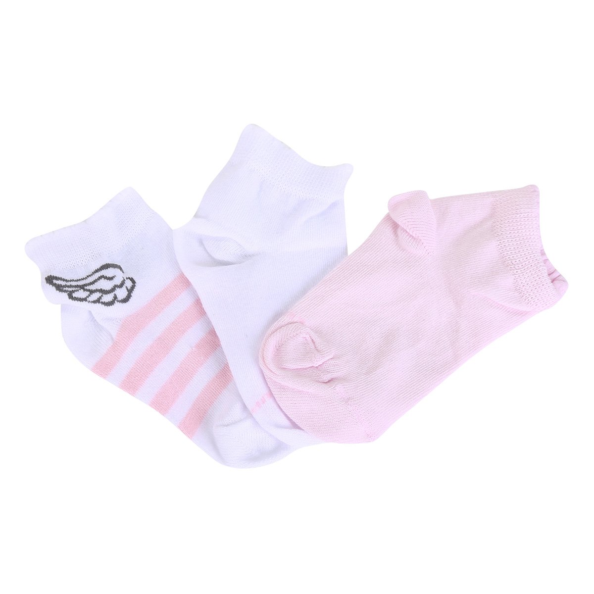 Kit Meia Infantil Lupo Asas Cano Médio 3 Pares