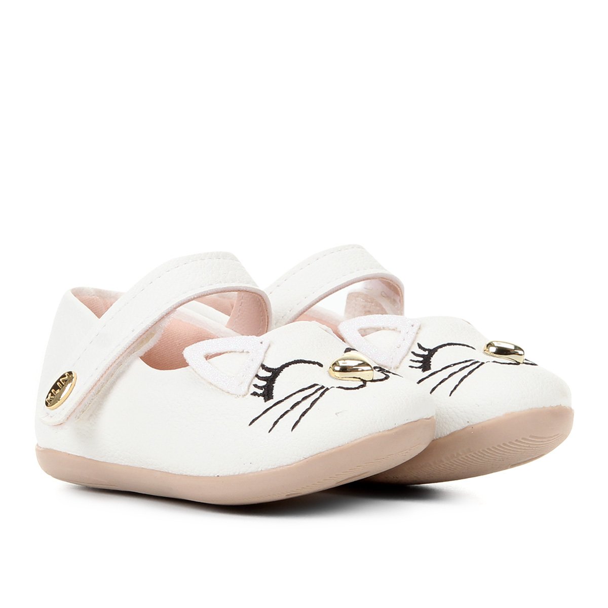 Sapatilha Infantil Klin Bordada Gatinho Feminina