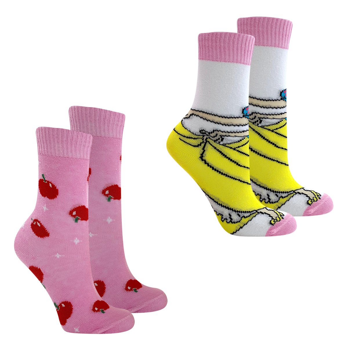 Kit Meia Infantil Disney Cano Curto Branca De Neve 2 Pares Feminina