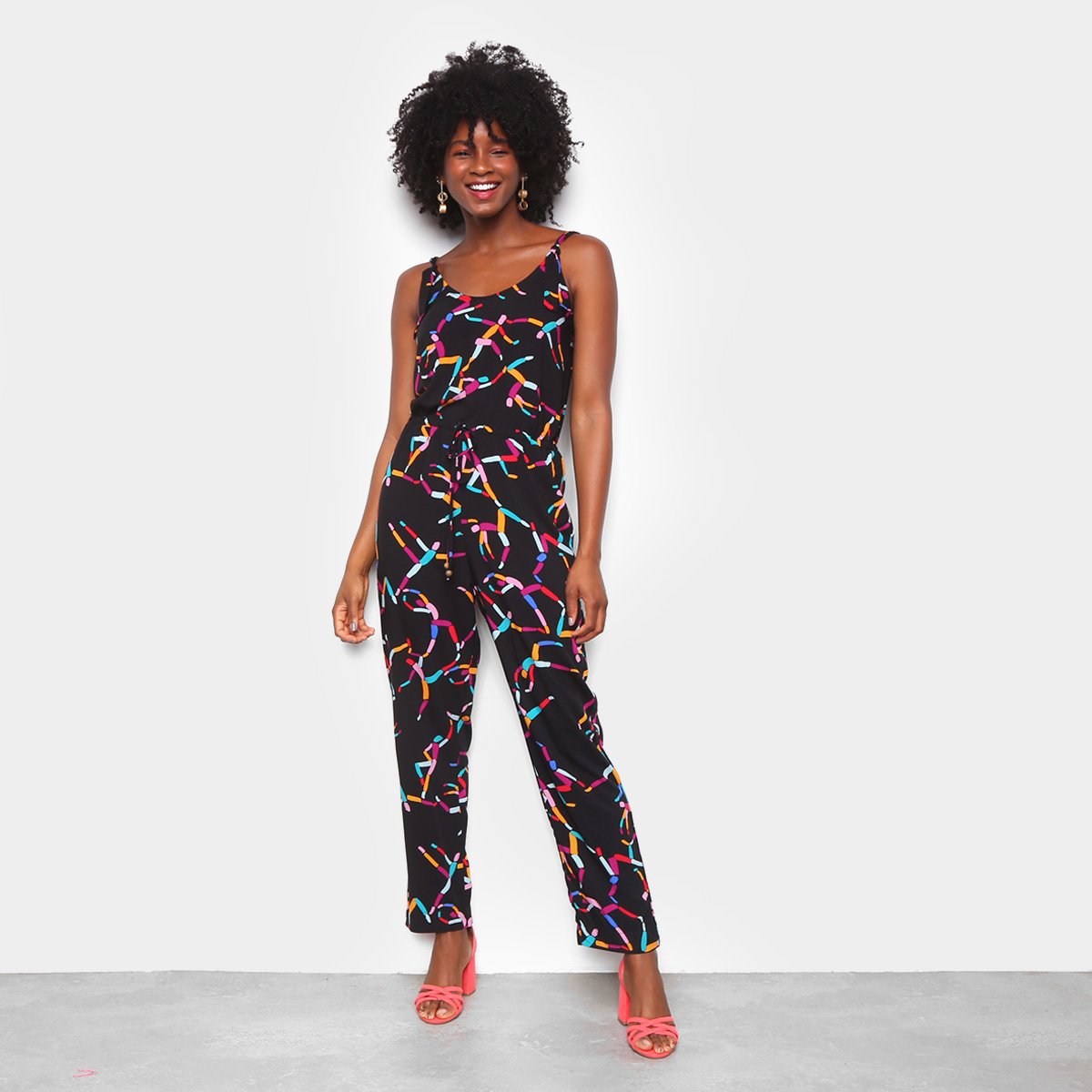 Macacão Cantão Estampado Pina Feminino