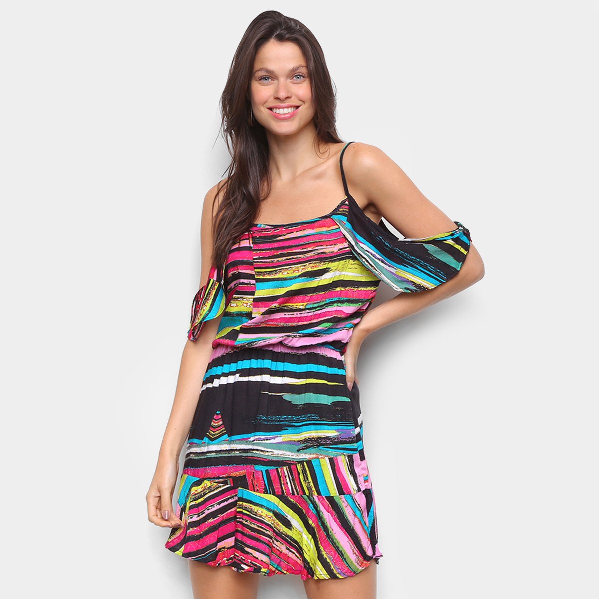 Vestido Água Viva Curto Ciganinha Tie Day