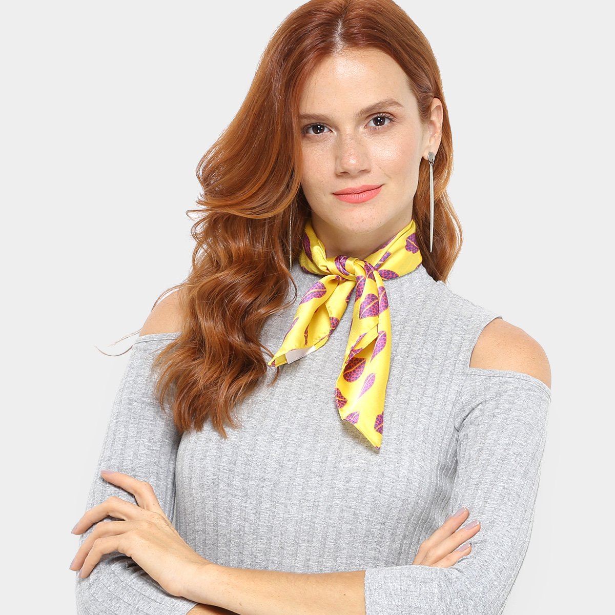 Echarpe Boca Amarelo Feminina