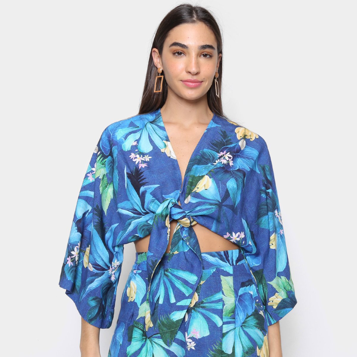 Camisa Farm Folha De Tinta Feminina