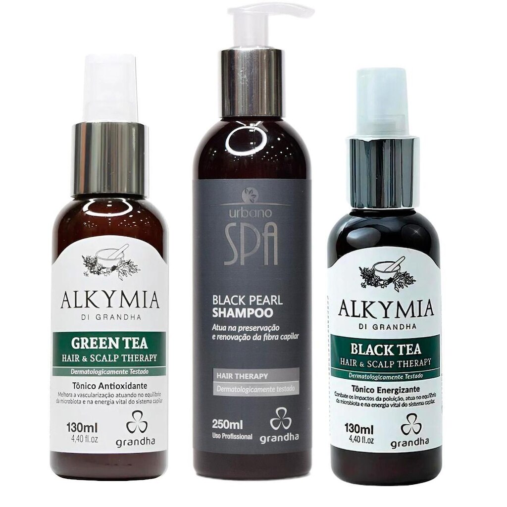 2150GD-Kit Terapia Capilar – Green Tea, Black Pearl Shampoo, Black Tea