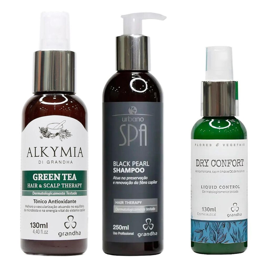 2169GD-Kit Hair Therapy Black Pearl + Green Tea + Dry Confort