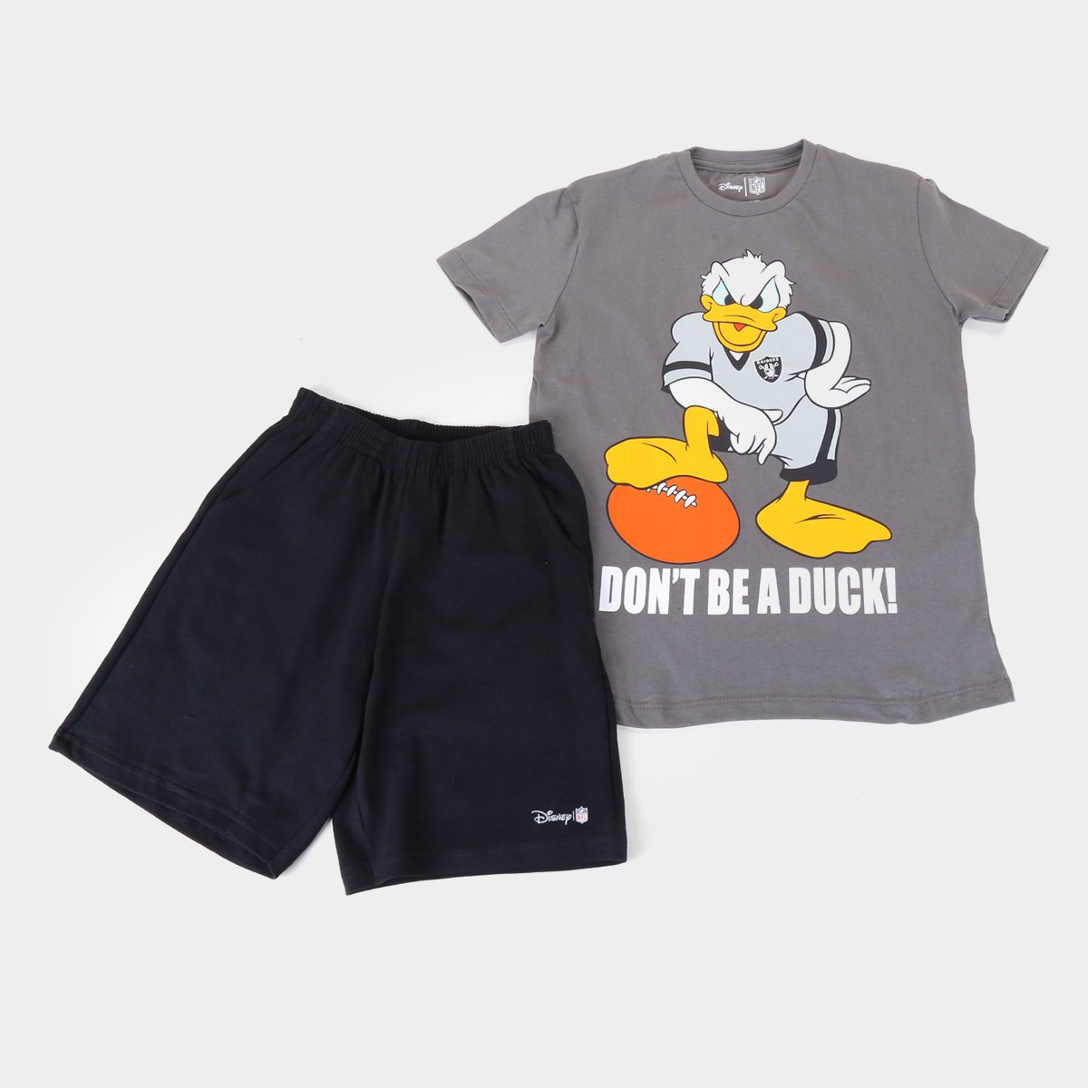 Conjunto Juvenil NFL Disney Camiseta e Bermuda Don't Be A Dunk Masculino