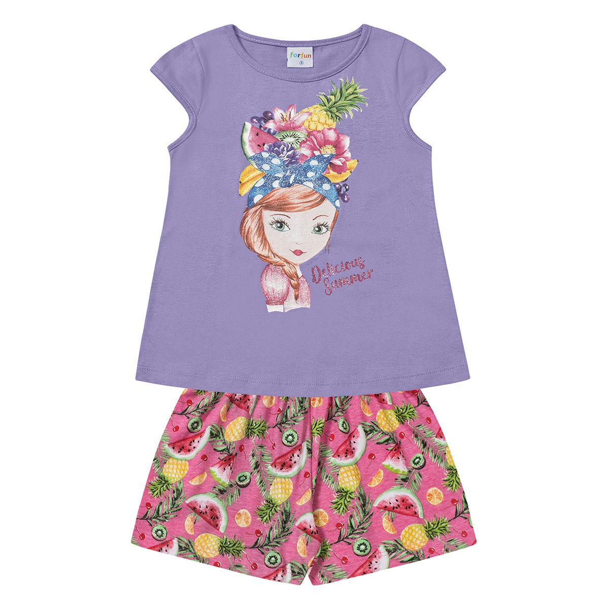 Conjunto Infantil For Fun by Fakini Delicious Summer Blusa + Short Feminino