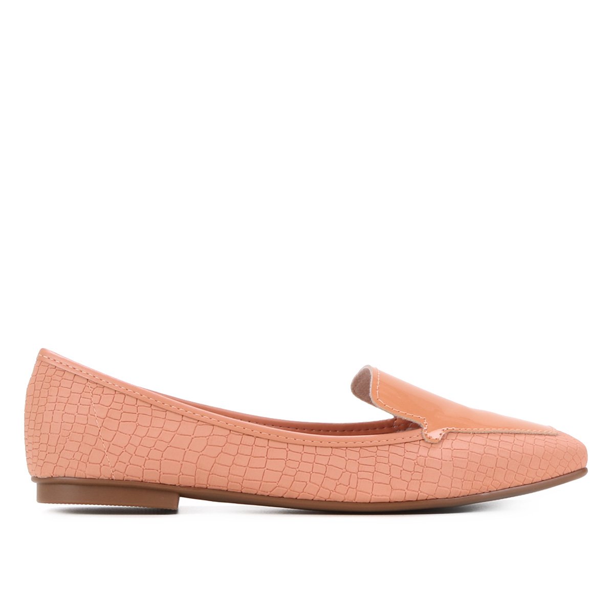 Mocassim Moleca Croco Verniz Feminino