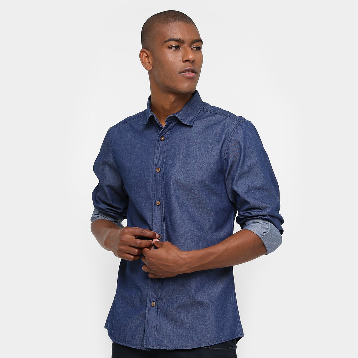 camisa masculina manga longa sport fino