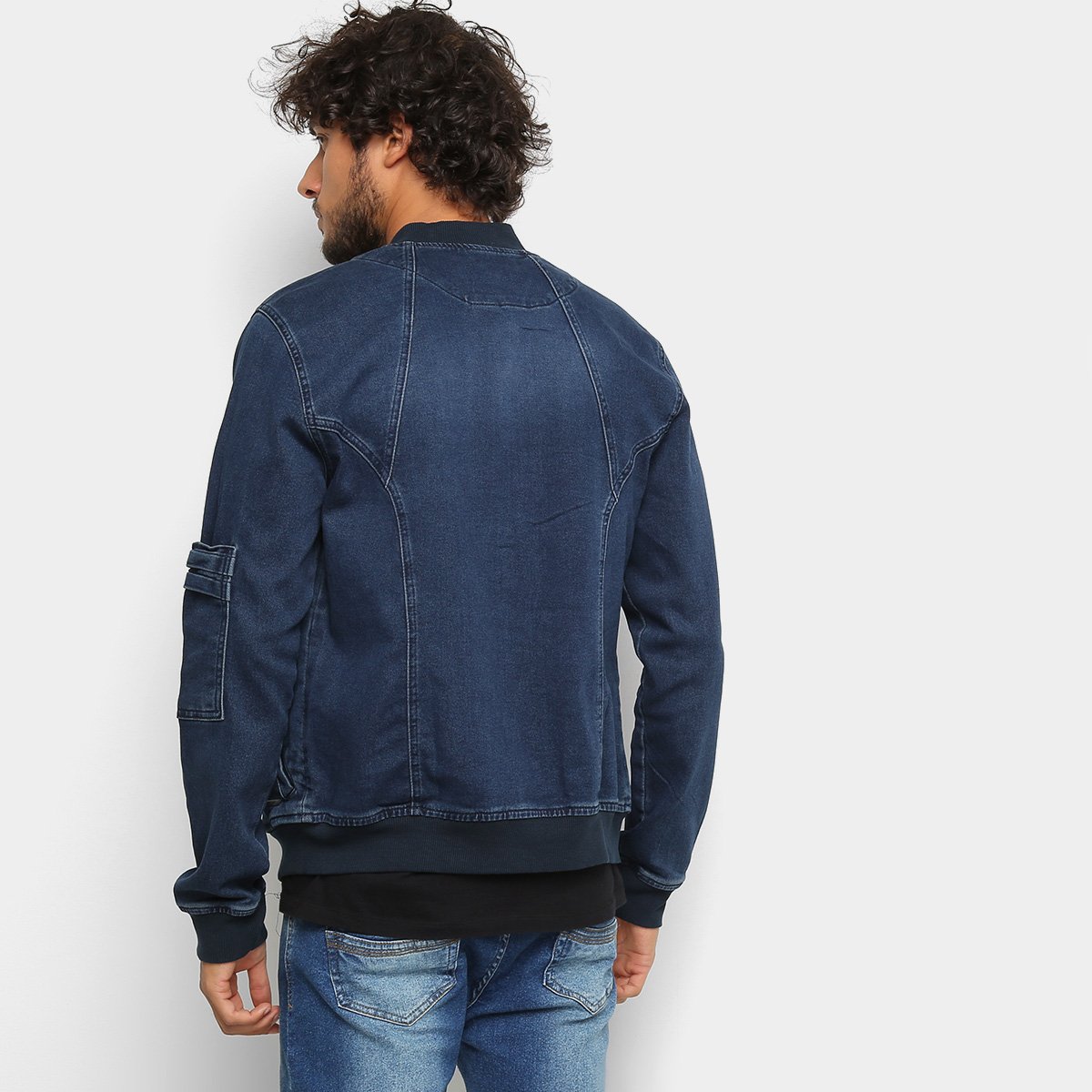 jaqueta bomber jeans masculina