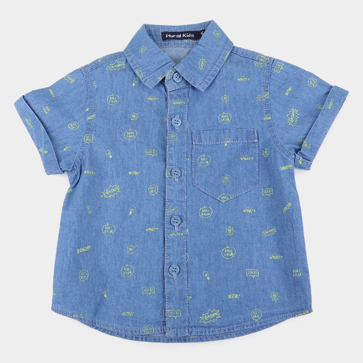 Camisa Jeans Infantil Plural Kids HQ Masculina