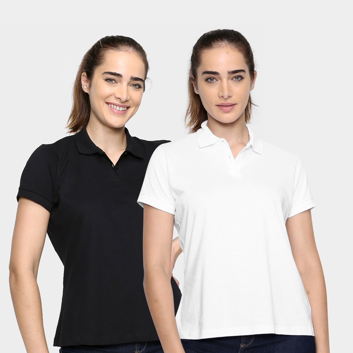 Kit Camisa Polo Burn Básica C/ 2 Peças Feminina
