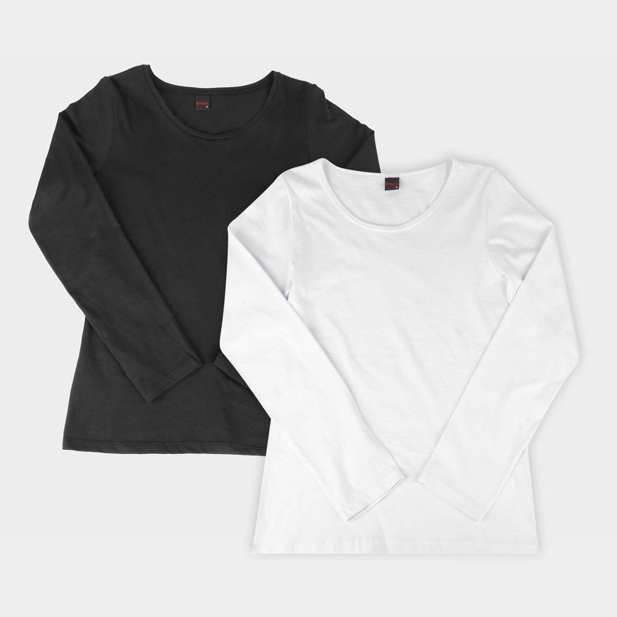 Kit Blusa Básicos Manga Longa C/ 2 Peças Feminina
